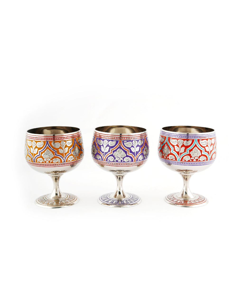 Brass Handcrafted Goblet 5" — Orange