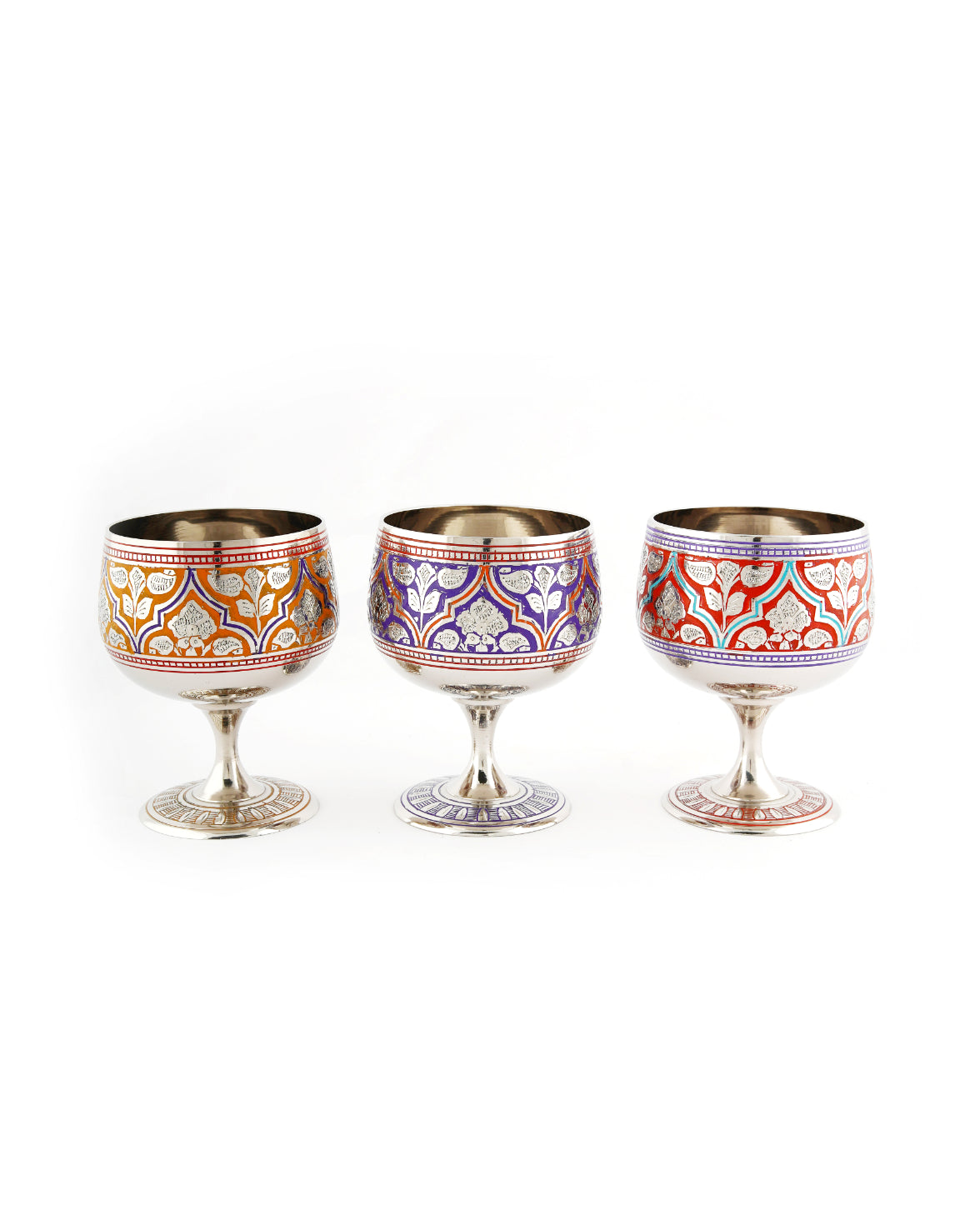 Brass Handcrafted Goblet 5" — Orange