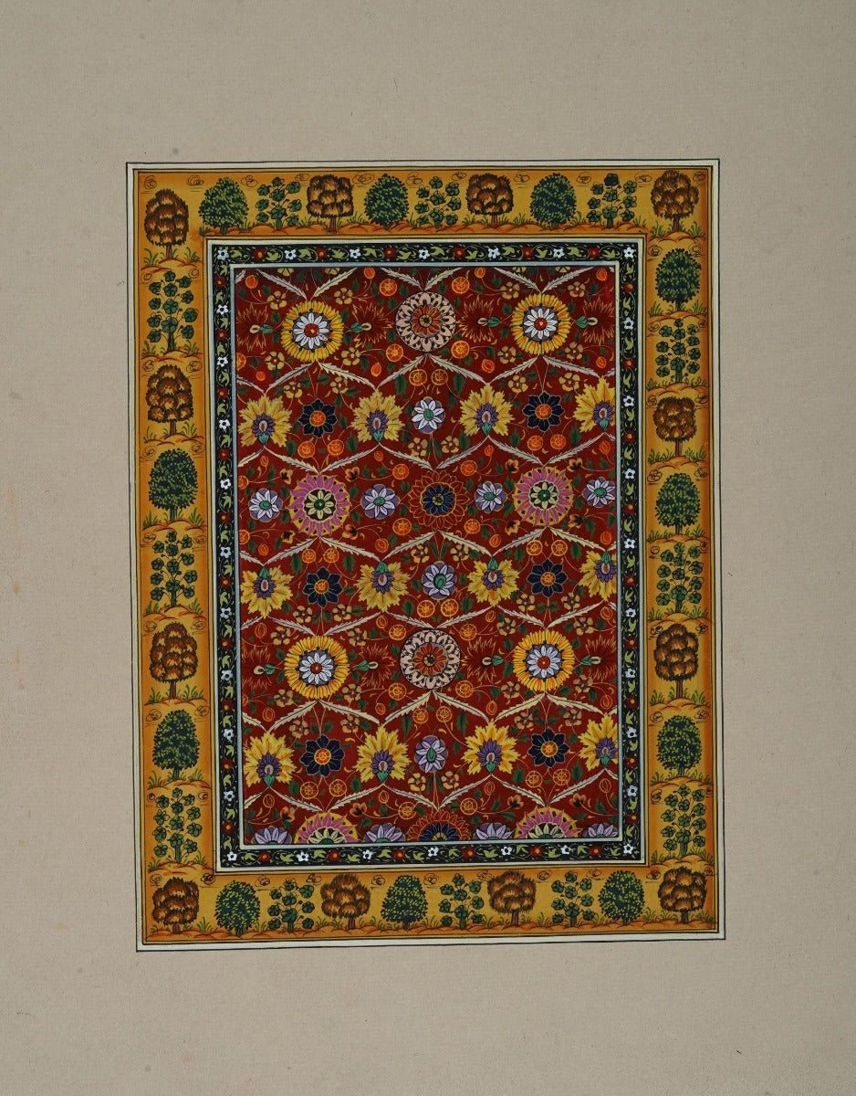 Carpet Design Miniature Painting (unframed — false