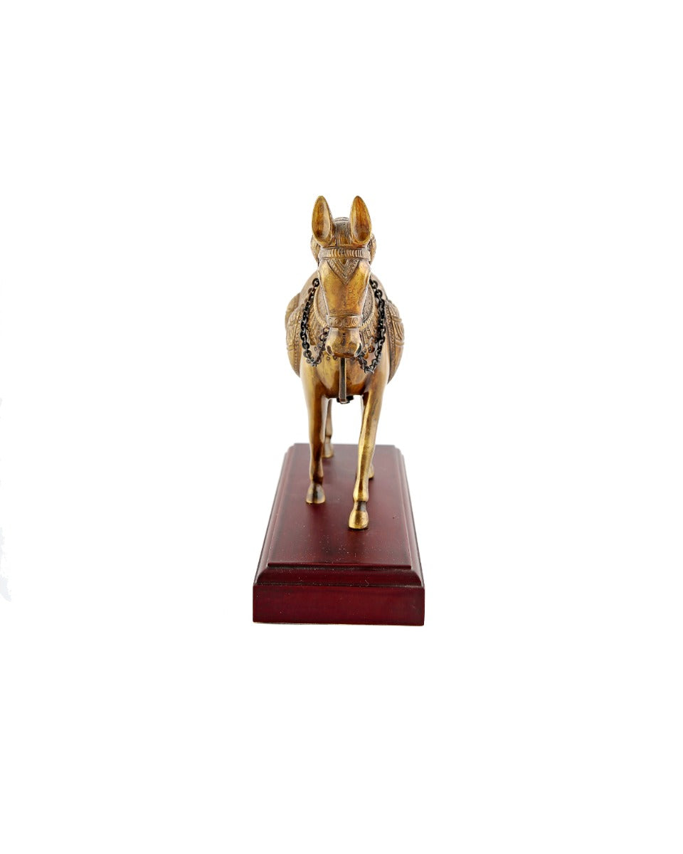 Brass Handcrafted Bridal Horse Brown Finish 6" — false