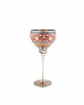 Brass Handcrafted Paimana Pakiza Wine Glass — Red, 7 inch