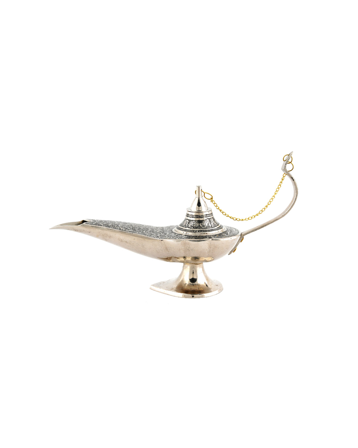 Brass Handcrafted Marori Work Chirag — 8 inch