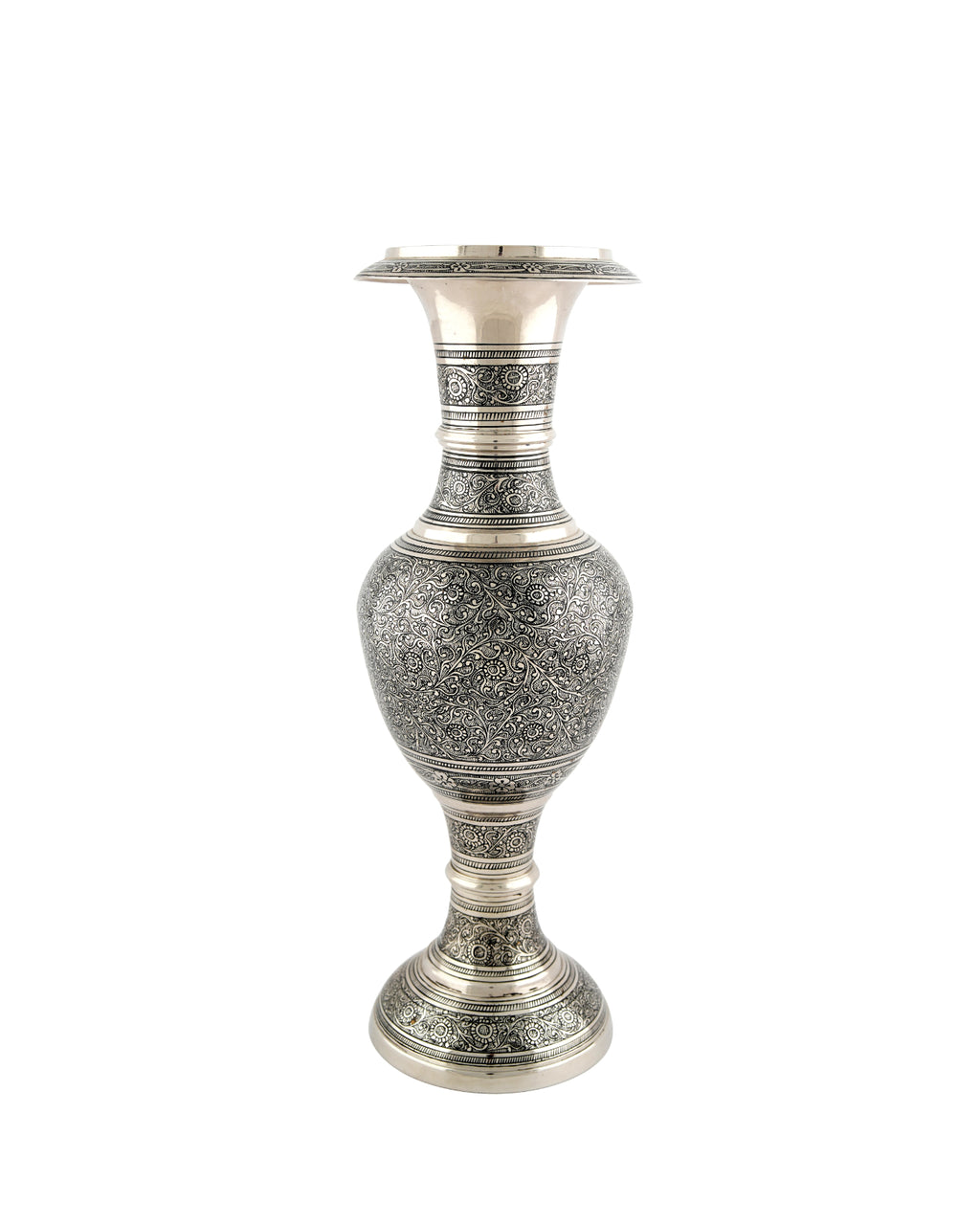 Brass Handcrafted Kashmiri Design Vase — 12 inch
