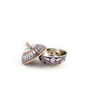 Brass Handcrafted Sindur Dibbi (Pill Box) — 2 inch, Orange