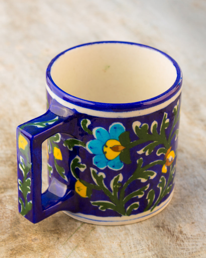 Blue Pottery- Handcrafted Coffee Mug(Sky Blue & Blue) — false