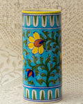 Blue Pottery- Handcrafted Cylindrical Vase(Sky Blue) — false