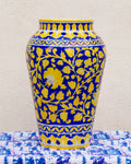 Handcrafted Blue Pottery Vase(Yellow) — false