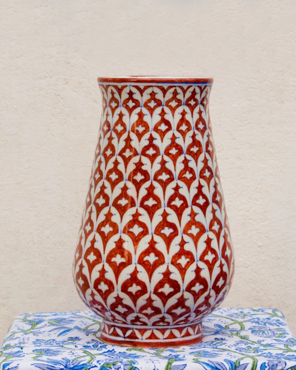 Handcrafted Blue Pottery Vase(Red) — false
