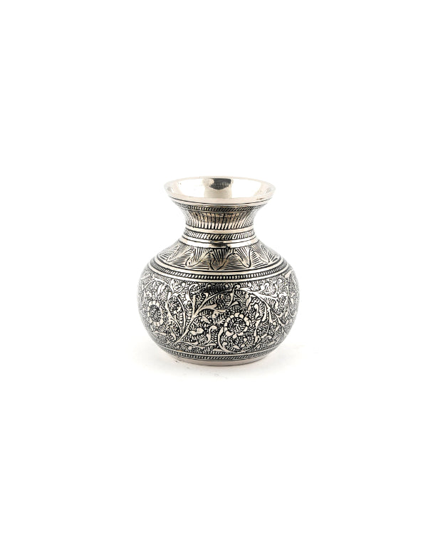 Brass Handcrafted Marori Work Small Pot — false