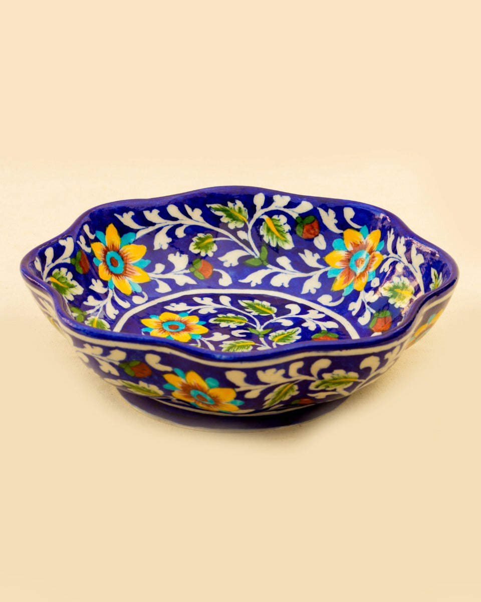 Blue Pottery Handcrafted Decorative Bowl — false