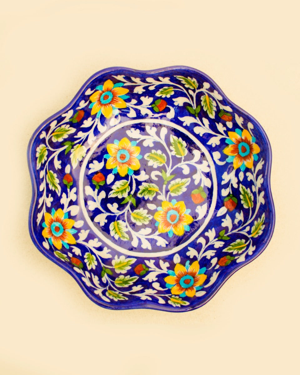 Blue Pottery Handcrafted Decorative Bowl — false