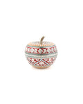 Brass Handcrafted Apple Shape Container — Dark Red, 2.5 inch
