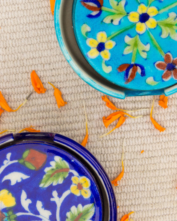 Blue Pottery Handcrafted Coasters — false