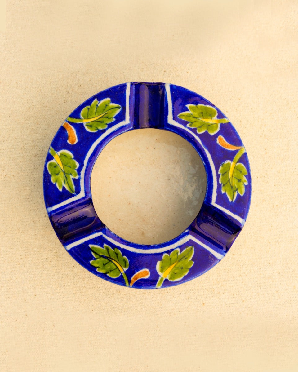 Blue Pottery Handcrafted Ash Tray (Blue) — false