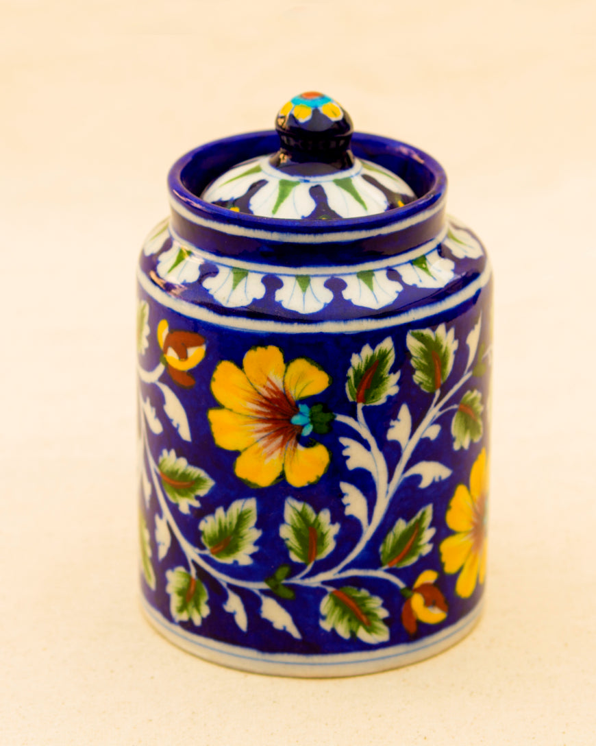 Blue Pottery Handcrafted Utility Jar- Blue — false