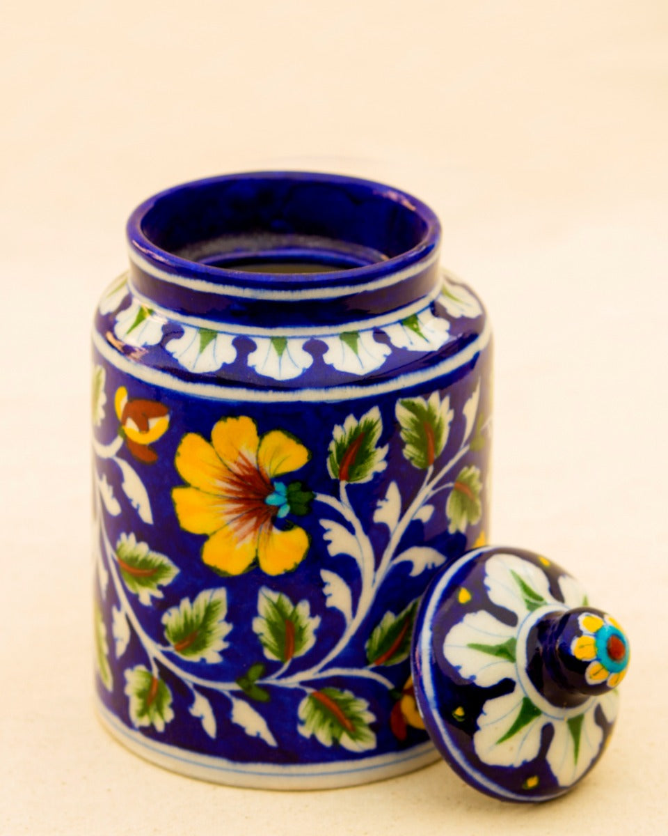 Blue Pottery Handcrafted Utility Jar- Blue — false