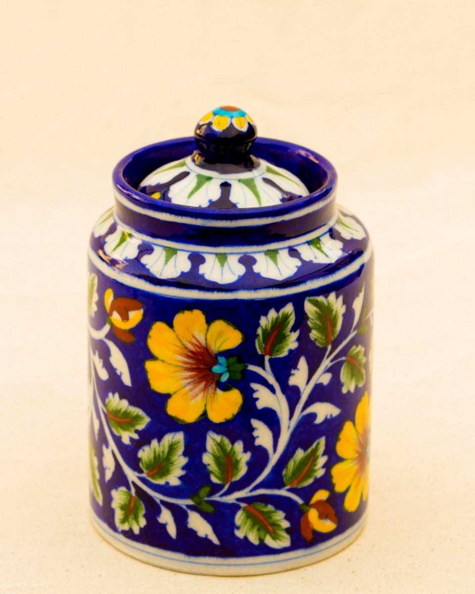 Blue Pottery Handcrafted Utility Jar- Blue — false