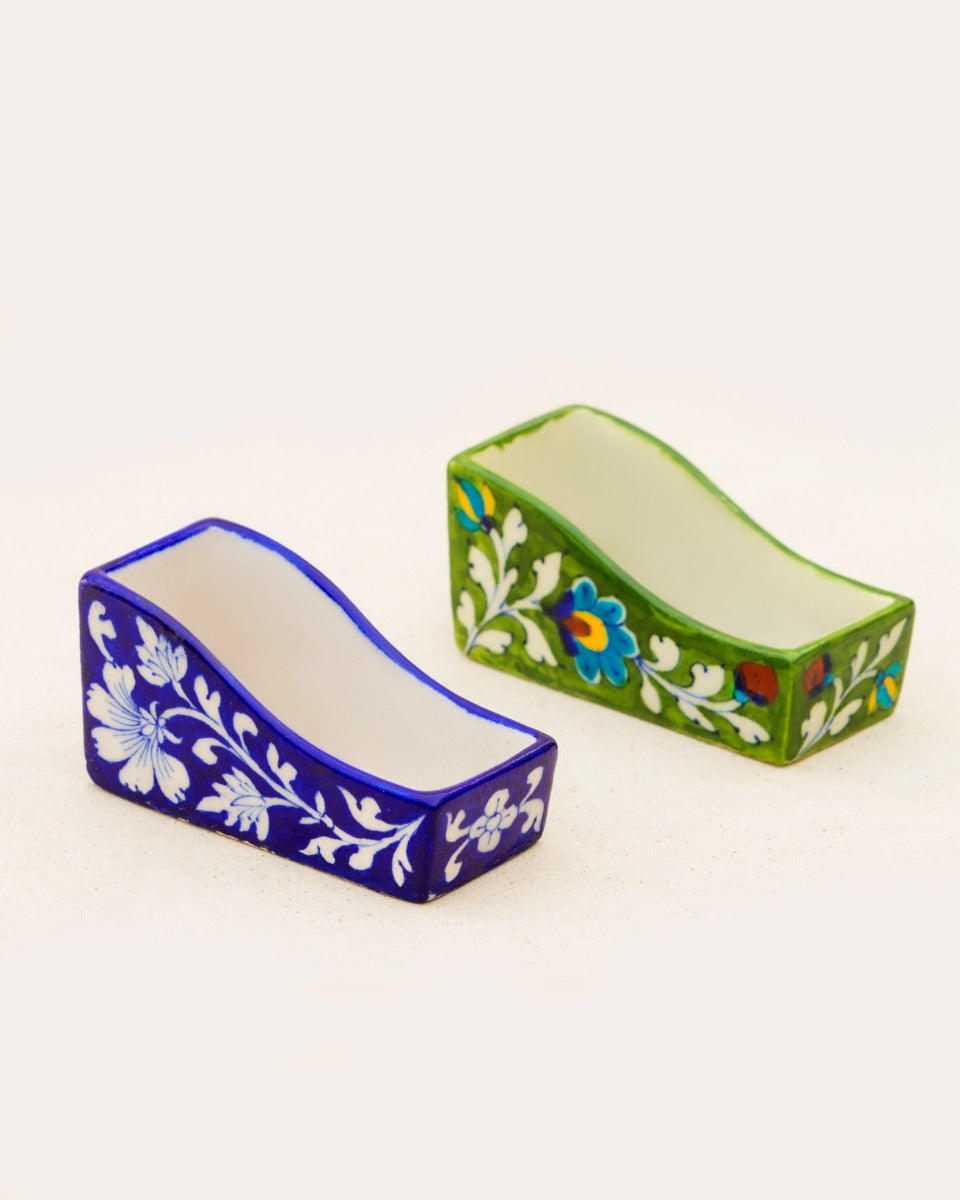 Blue Pottery Handcrafted Card Holder — false