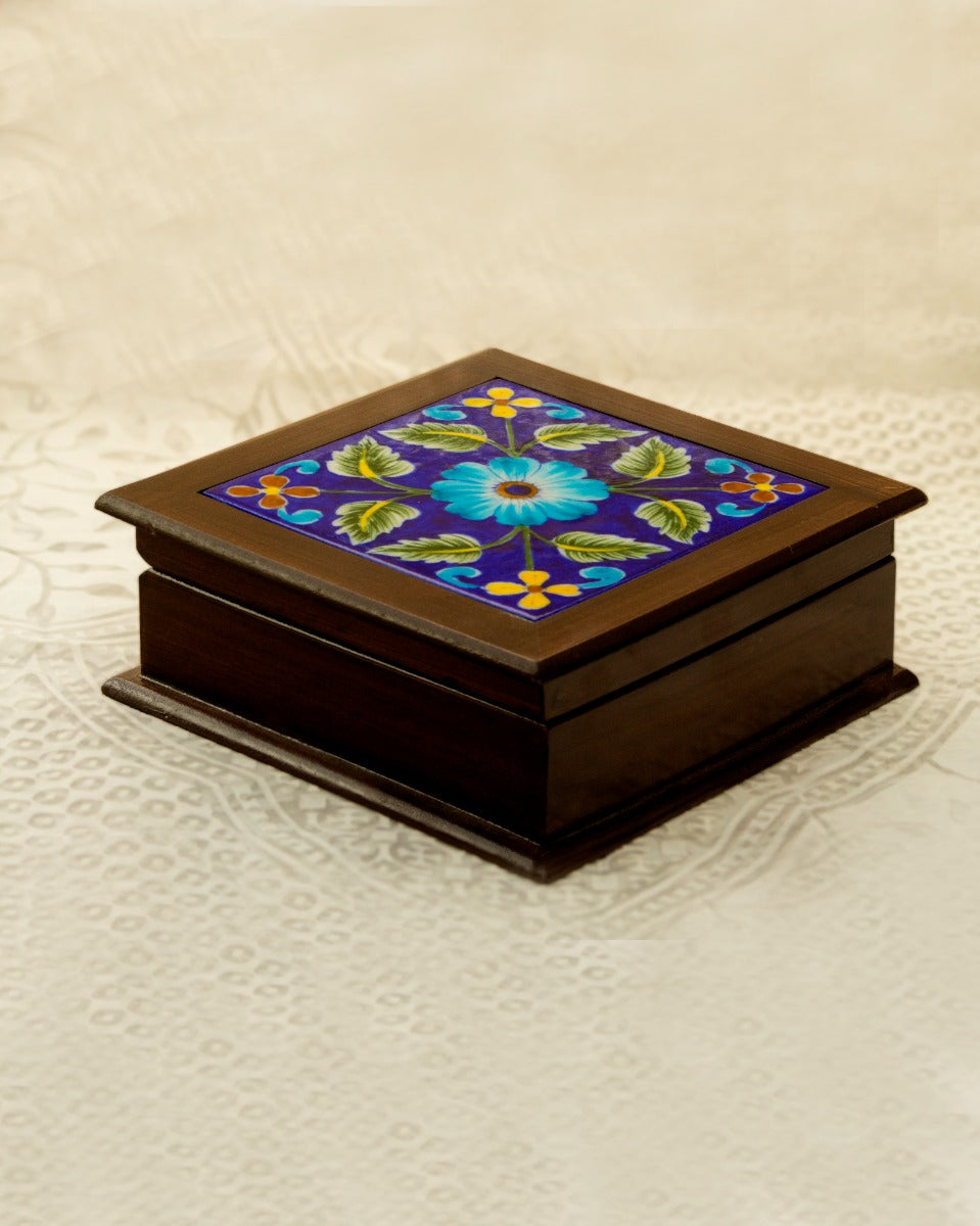 Blue Pottery Handcrafted Jewellery Box — false