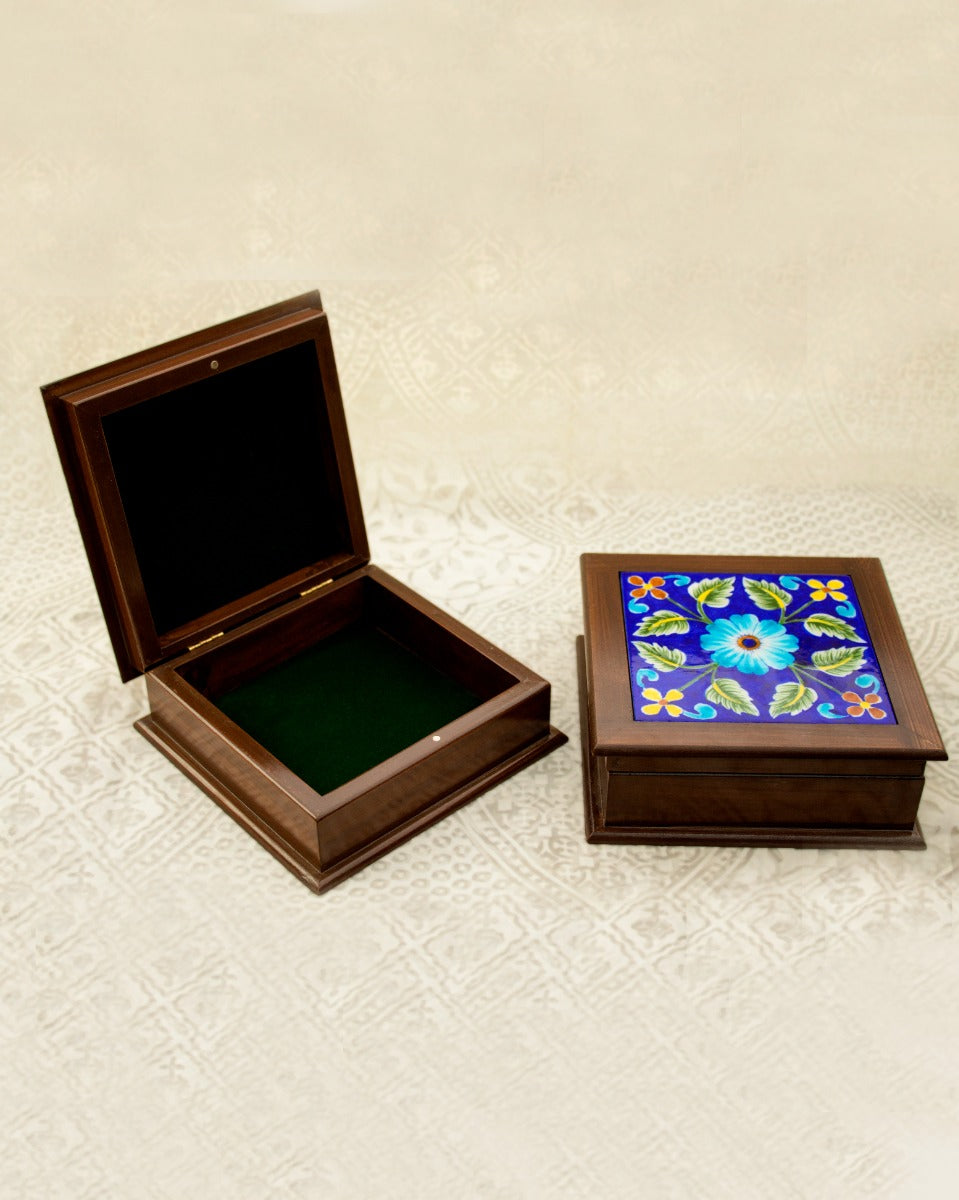 Blue Pottery Handcrafted Jewellery Box — false