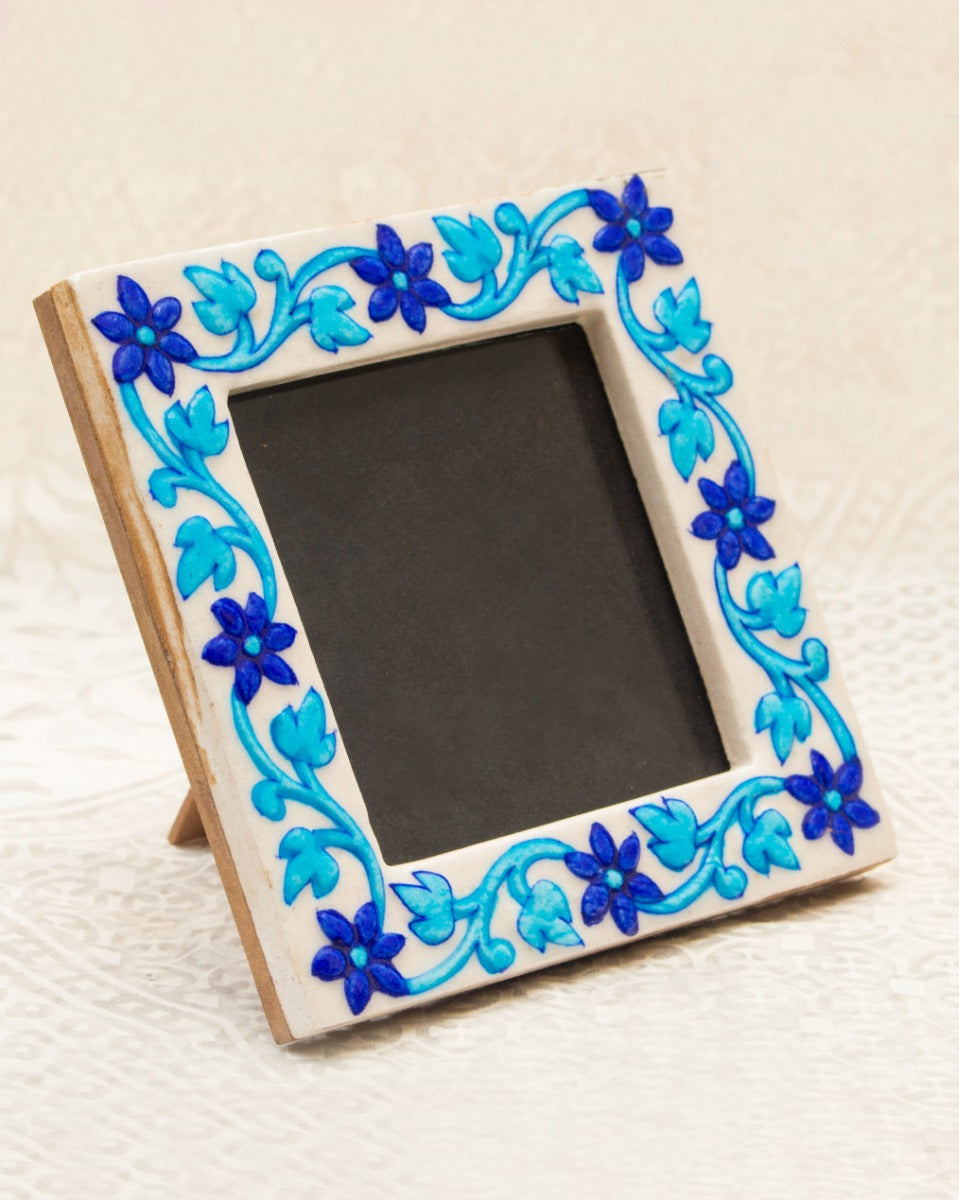 Blue Pottery Handcrafted Photo Frames - Sky Blue — false