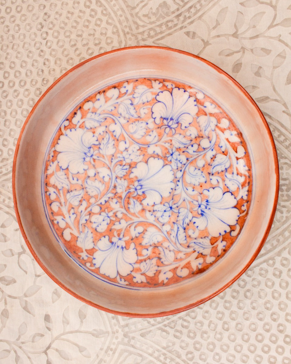 Blue Pottery Handcrafted Pasta Plate — false
