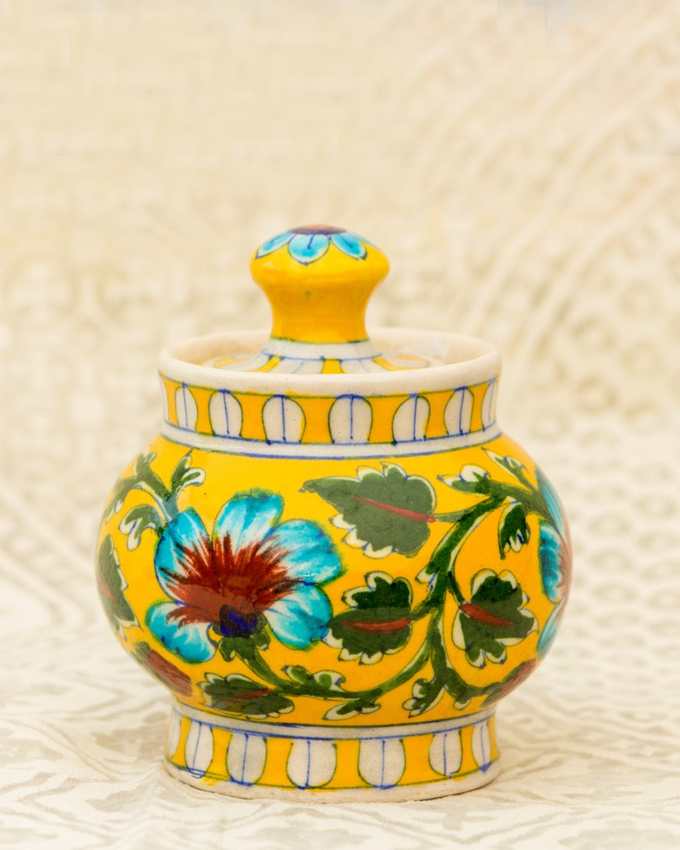 Blue Pottery- Handcrafted Sugar Pot — false