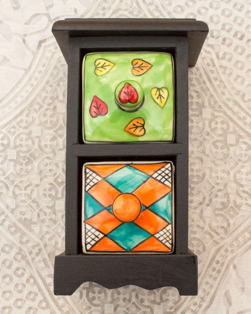 Jewelry Boxes- Blue Pottery (2 Boxes) — false