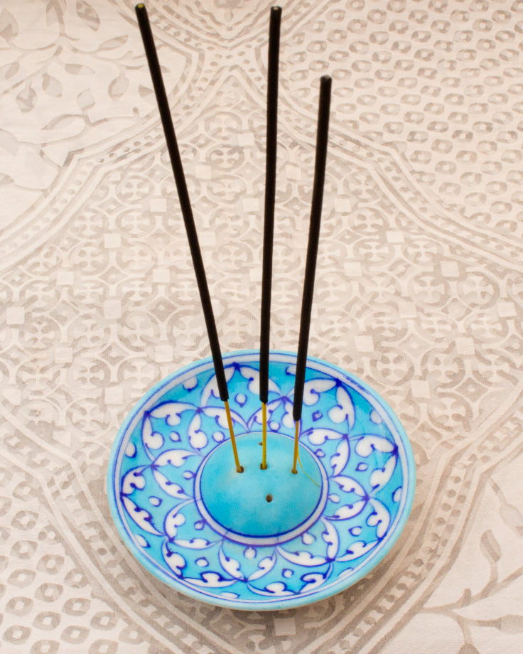 Blue Pottery Handcrafted Incense Holder (Sky Blue) — false