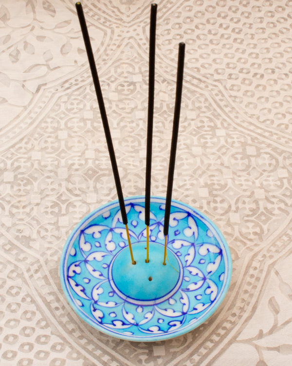 Blue Pottery Handcrafted Incense Holder (Sky Blue) — false