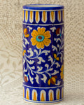 Blue Pottery- Handcrafted Cylindrical Vase(Blue) — false