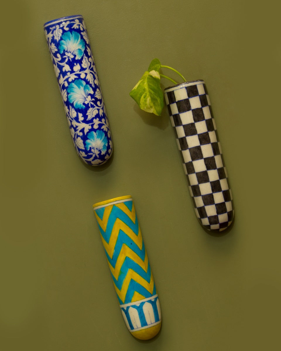 Blue Pottery Handcrafted Magnet Planter — false