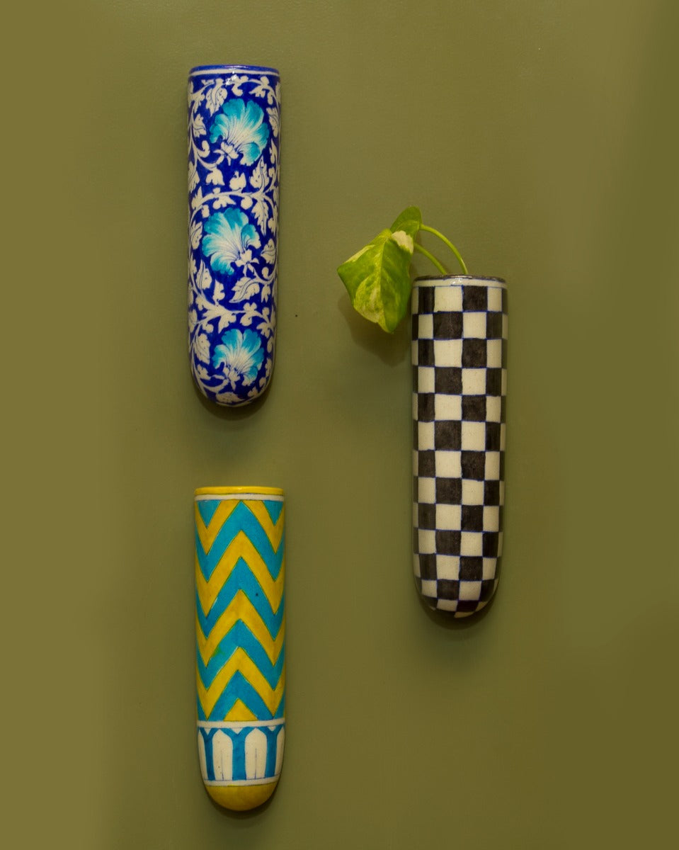 Blue Pottery Handcrafted Magnet Planter — false