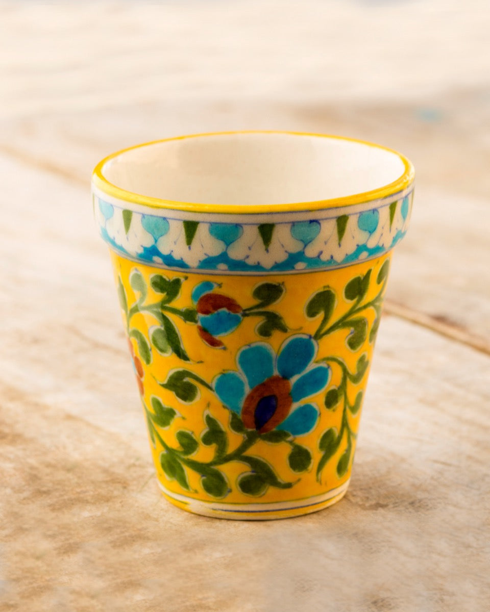 Blue Pottery- Yellow Color Handcrafted Planter — false