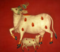 Painting of Cow and Calf on Cotton Cloth (unframed) — false