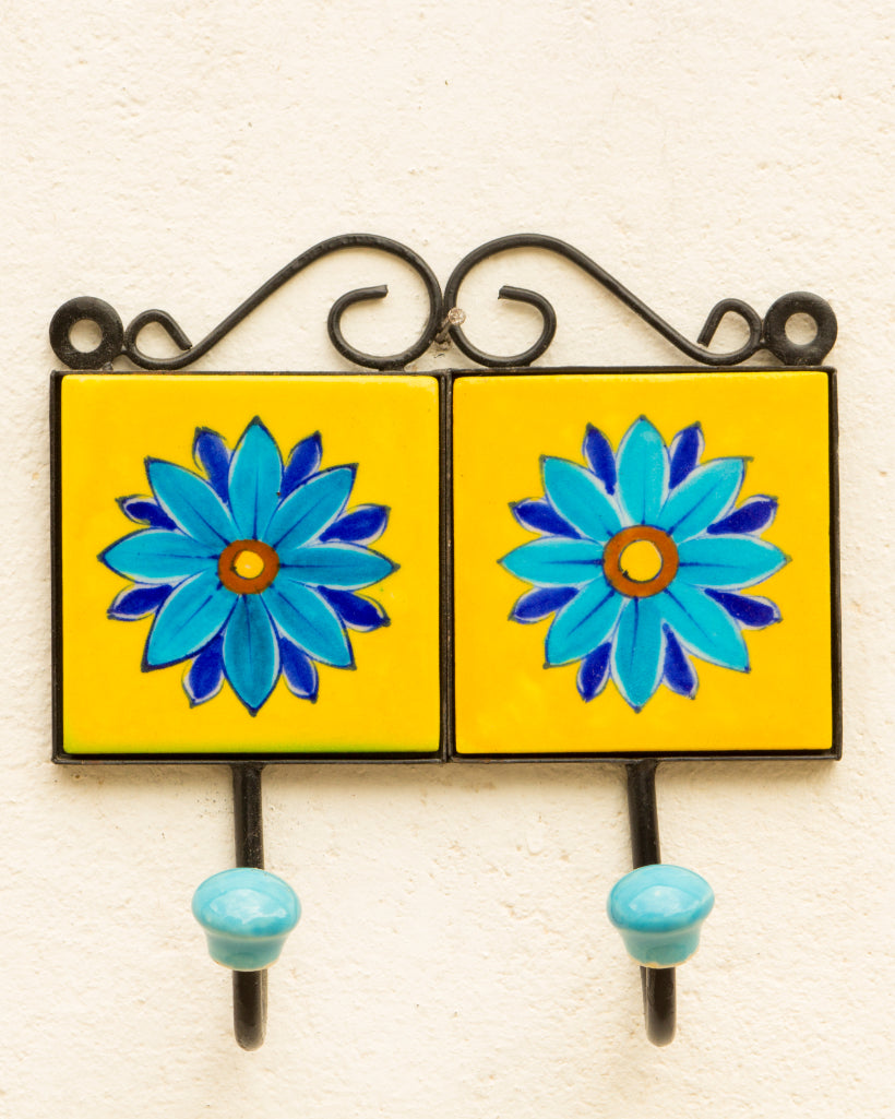 Blue Pottery Handcrafted Key Holder Wall — false