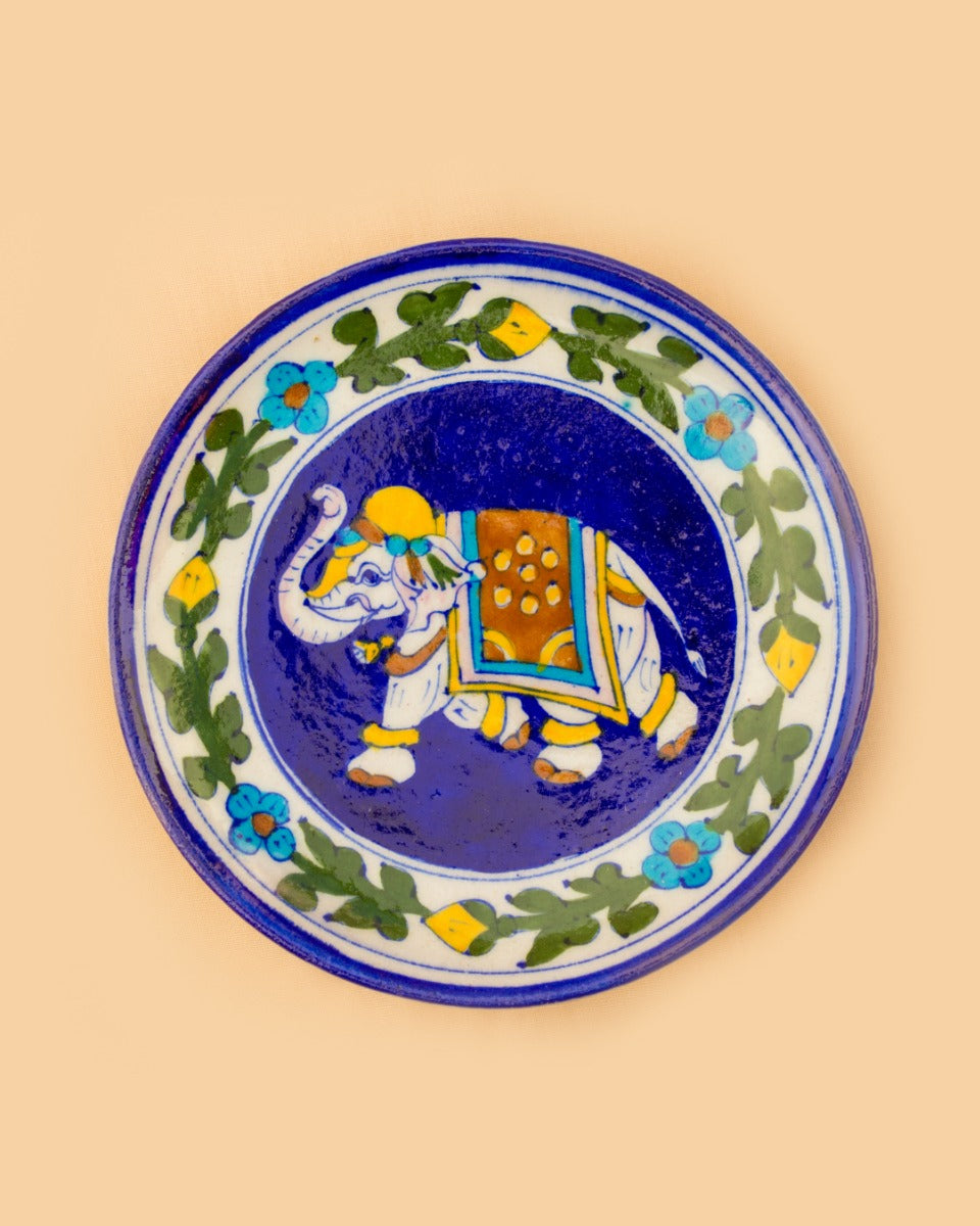 Blue Pottery Handcrafted Wall Plate — false