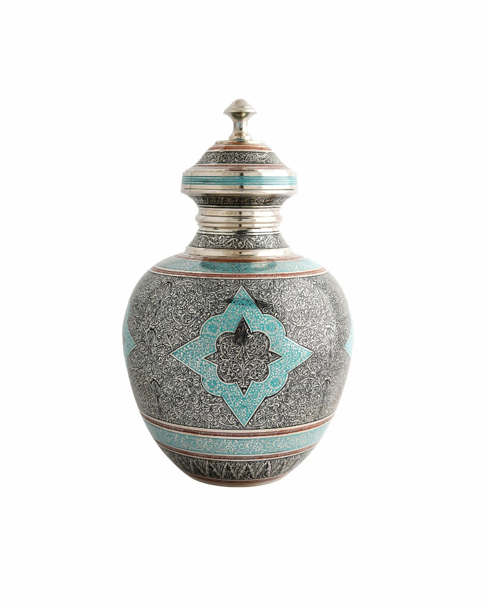 Brass Handcrafted Marori Work Pot — false