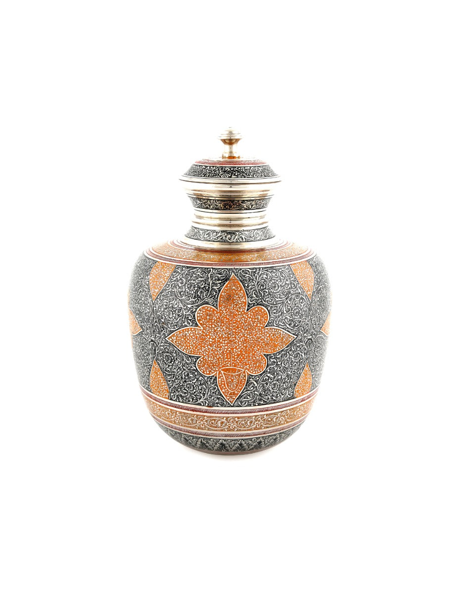 Brass Handcrafted Marori Work Kulai Pot — false