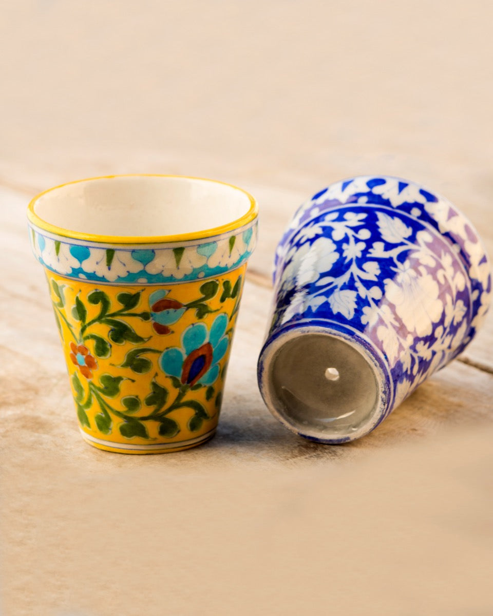 Blue Pottery- Yellow Color Handcrafted Planter — false