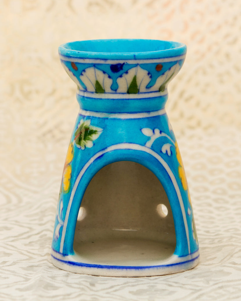 Blue Pottery- Handcrafted Aroma Candle Stand(Sky Blue) — false
