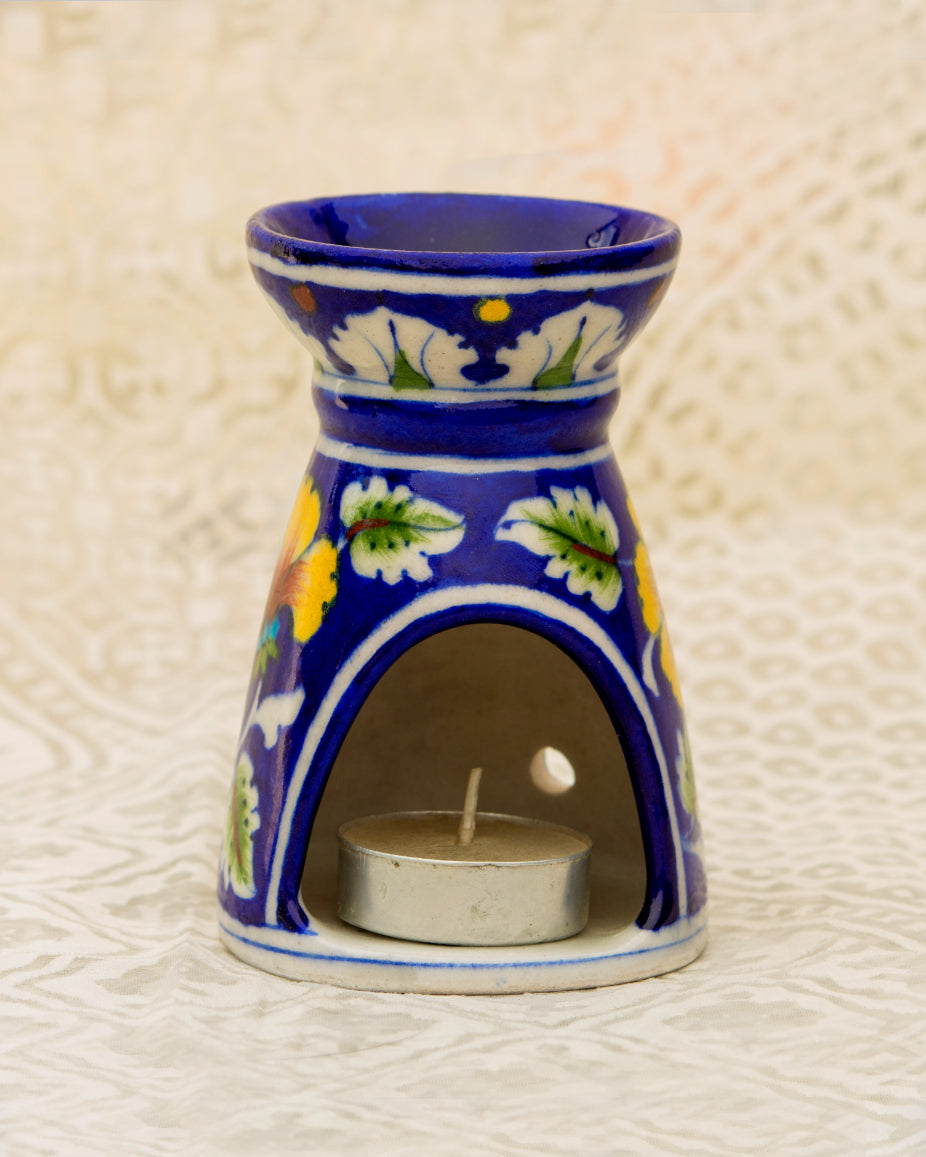 Blue Pottery- Handcrafted Aroma Candle Stand(Blue) — false