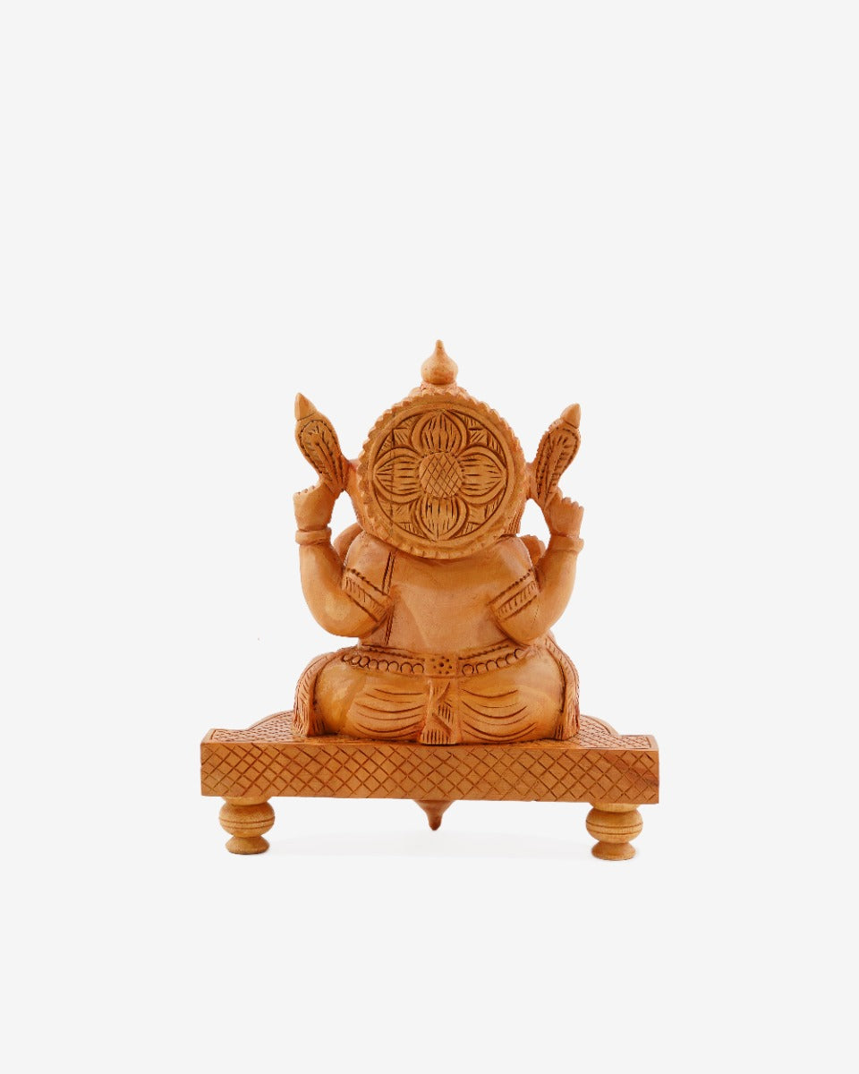 Lord Ganesh Kadam Wood Murti — false