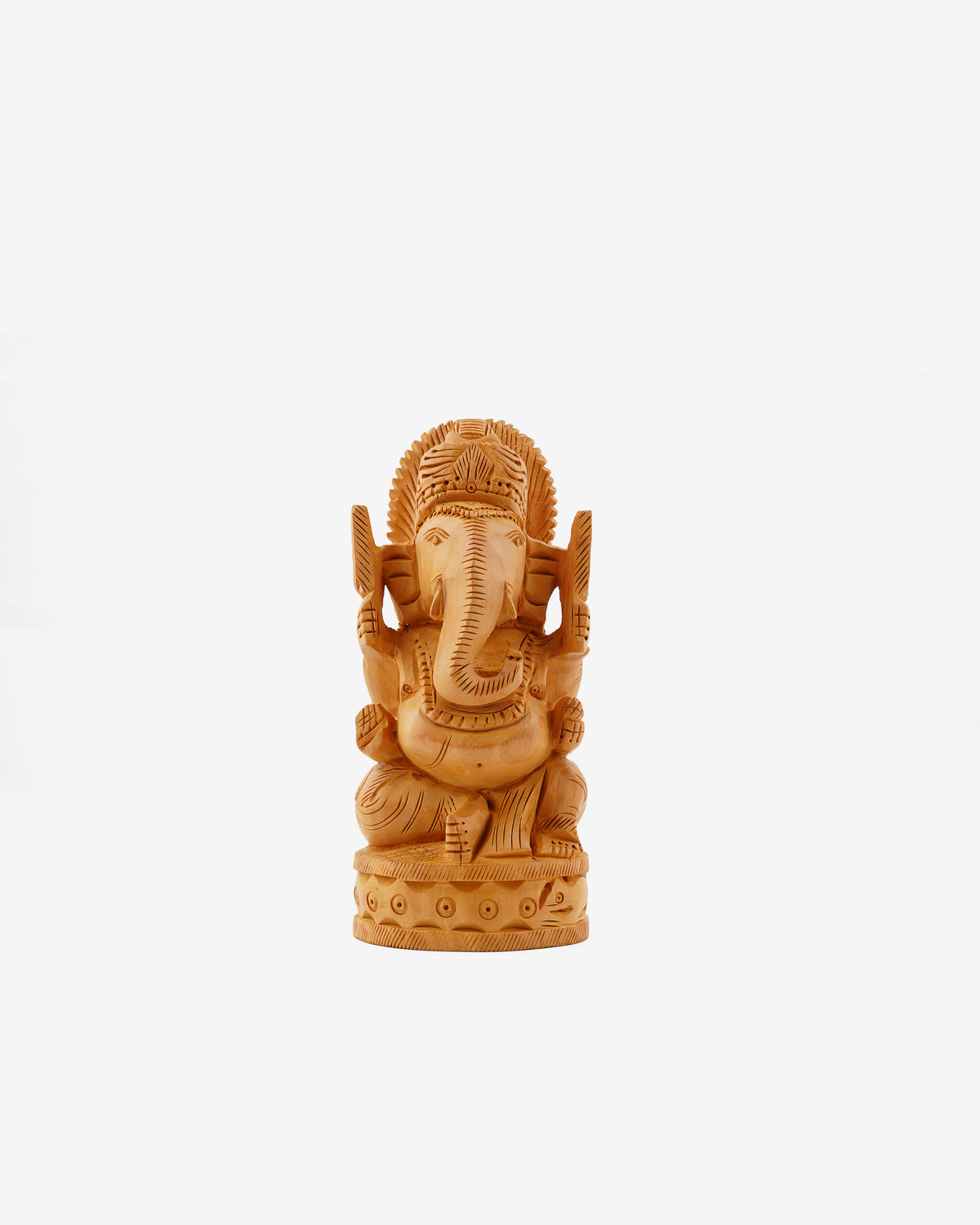 Wooden Figurine of Lord Ganesha — 5 inch, Brown