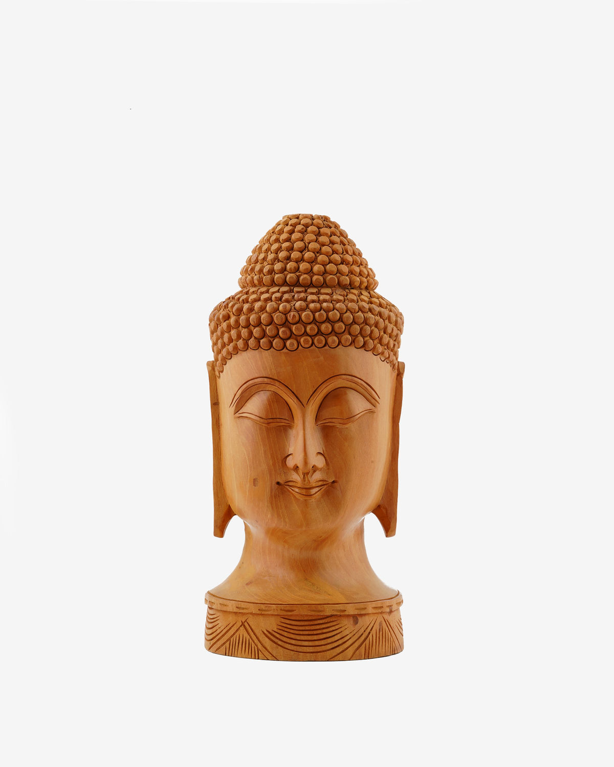 Lord Buddha Figurine - Wooden Handicraft — 10 inch, Brown