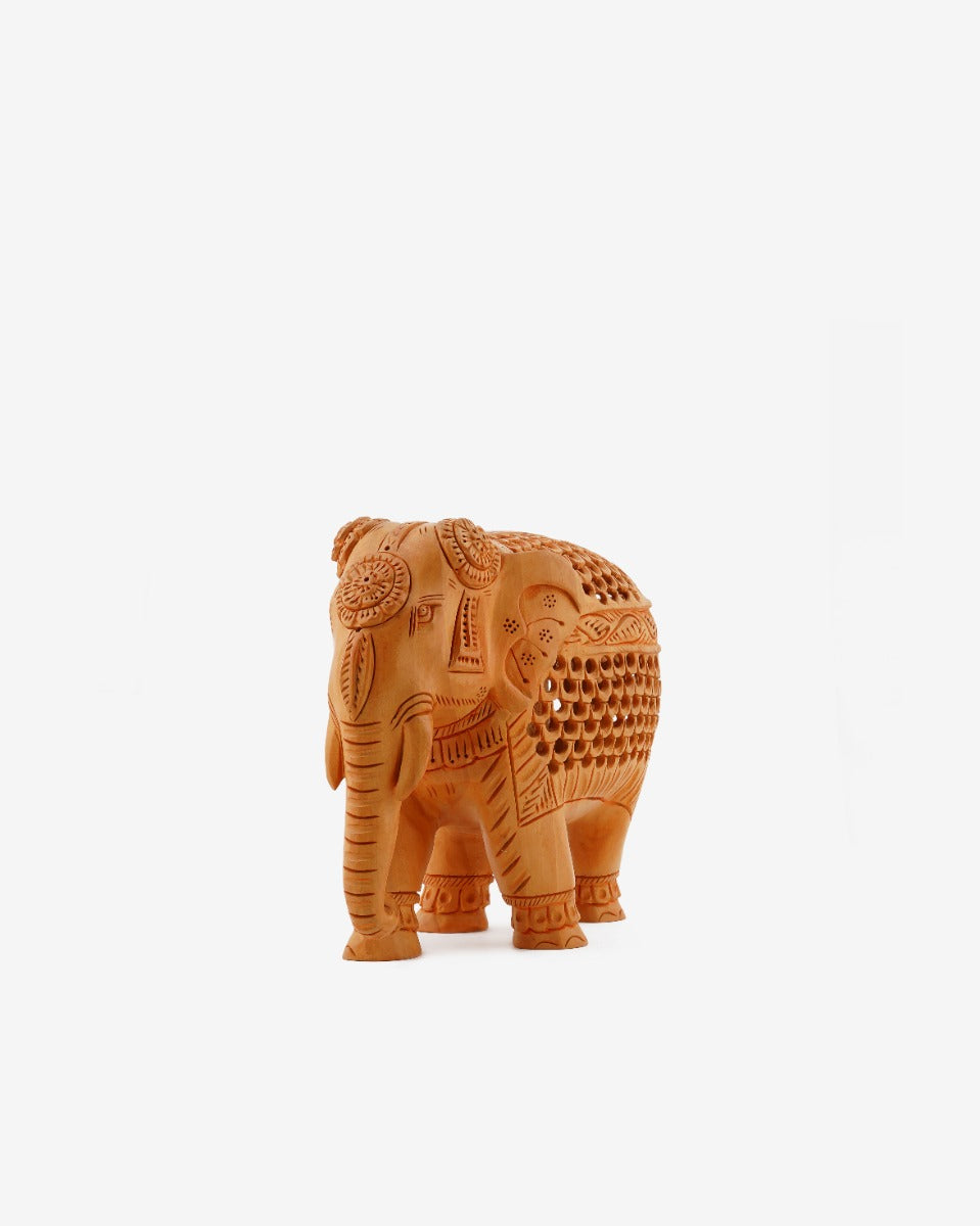 Elephant Undercut Wooden Sculpture — false