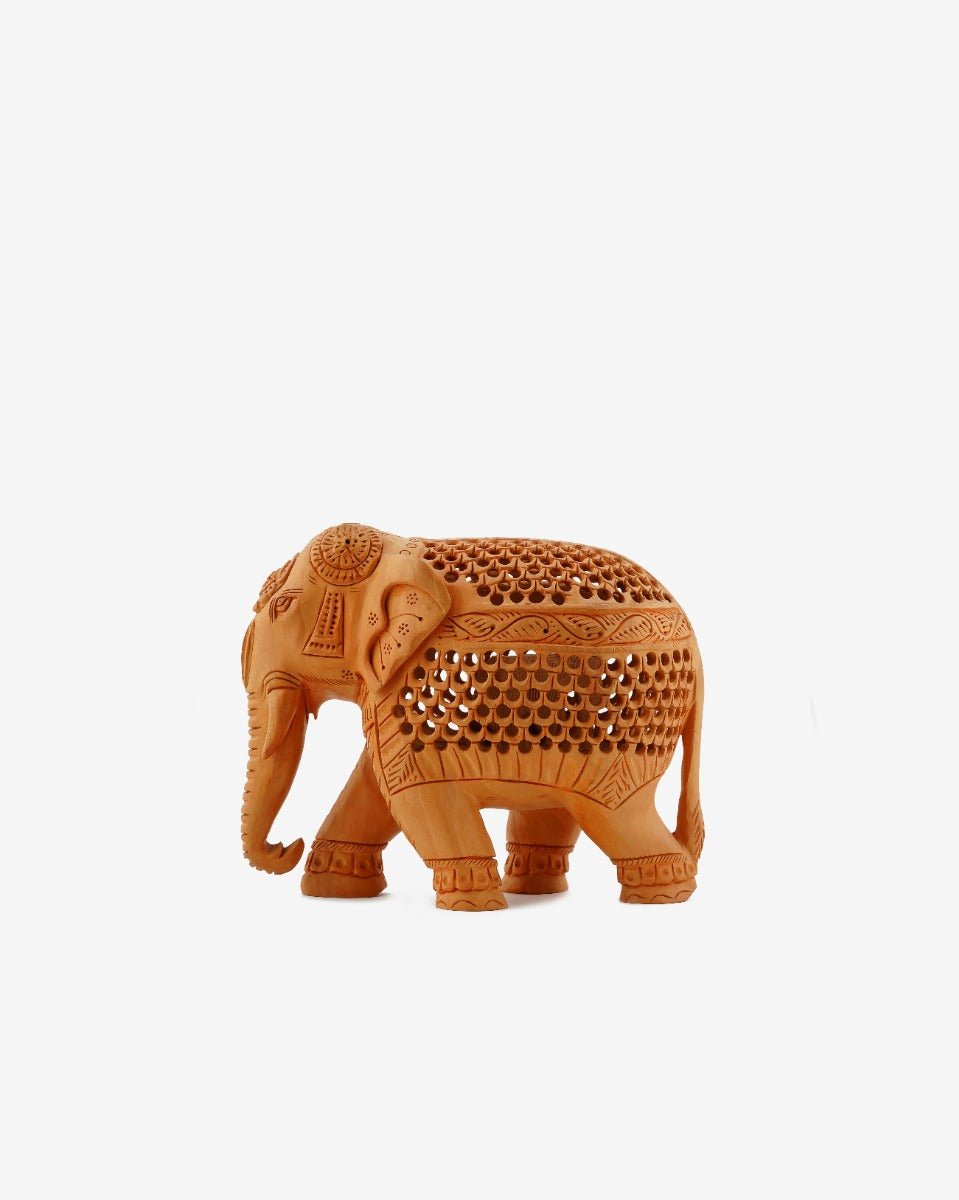 Elephant Undercut Wooden Sculpture — false
