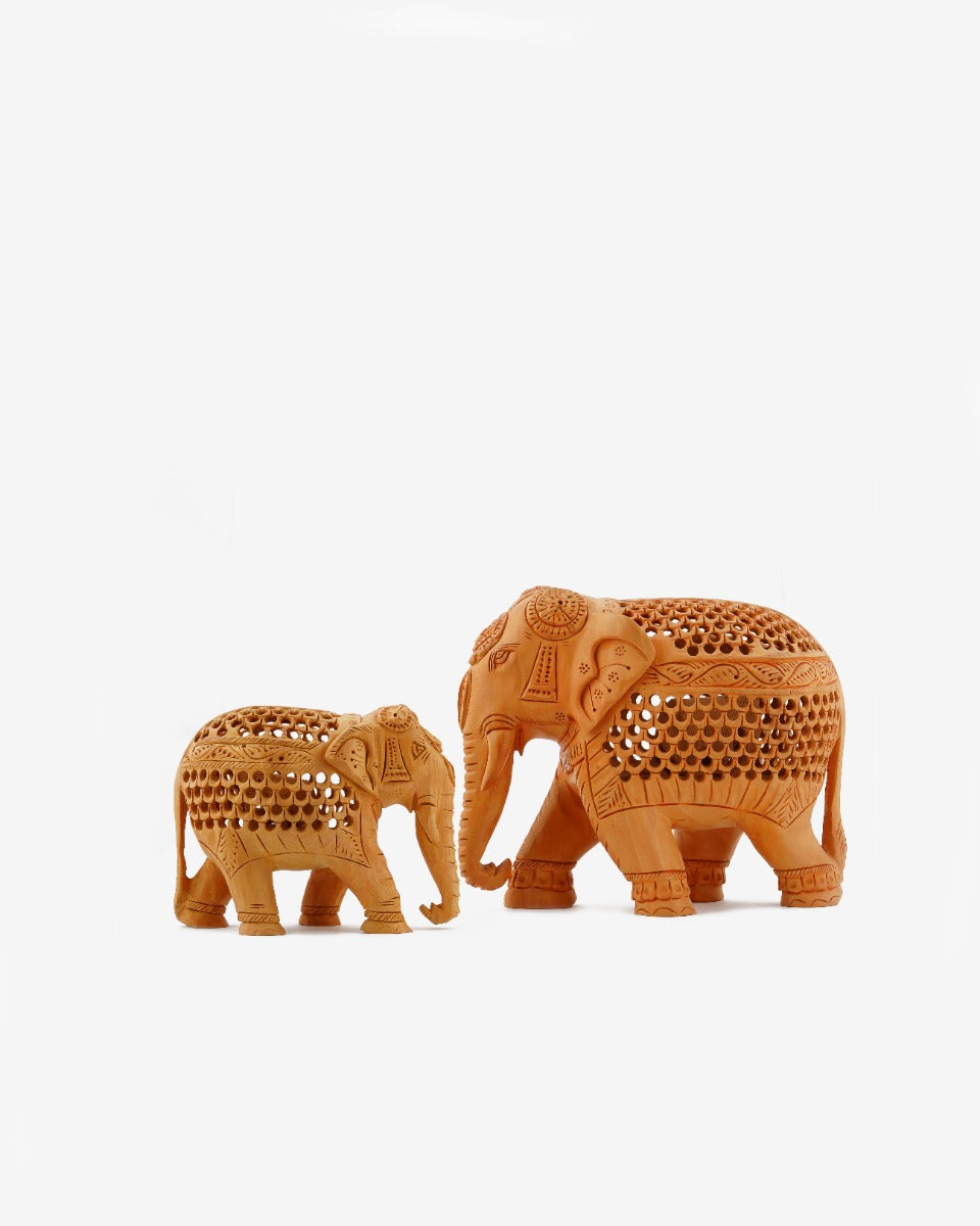 Elephant Undercut Wooden Sculpture — false