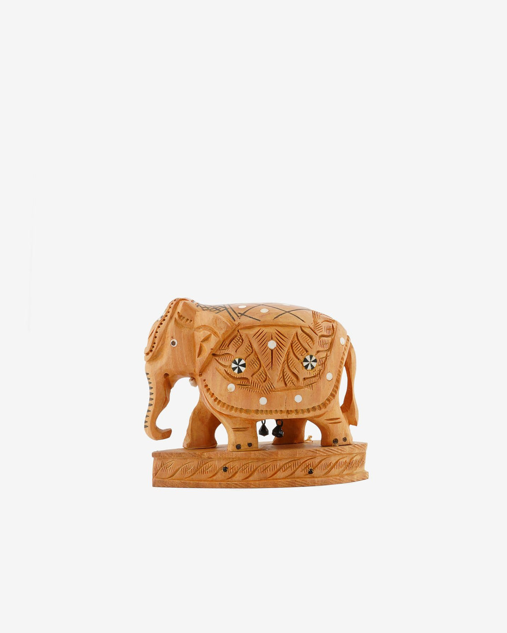 Elephant Sculpture - Wooden Handicraft — 6 inch, Brown