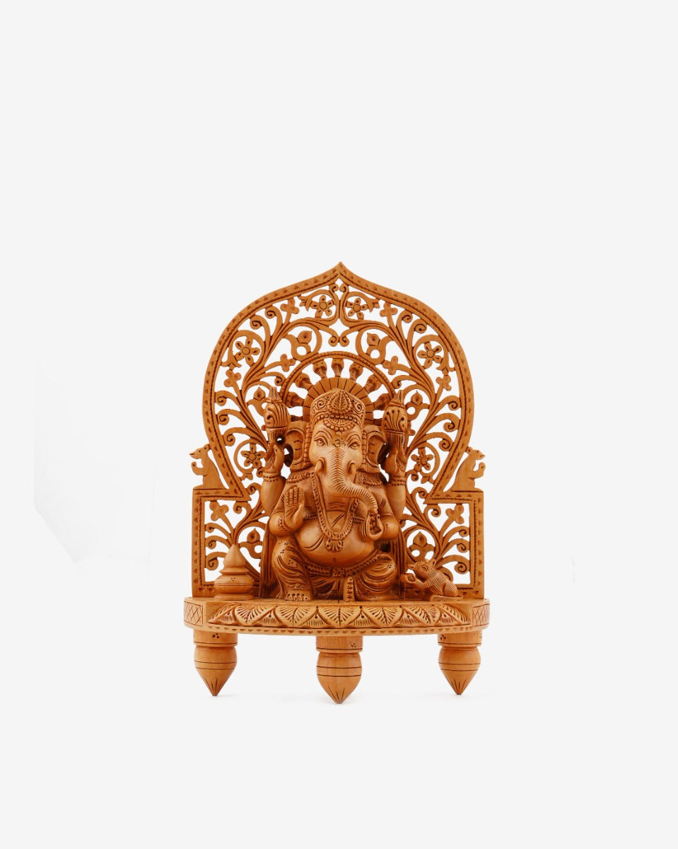 Lord Ganesha Sculpture - Wooden Handicraft — false
